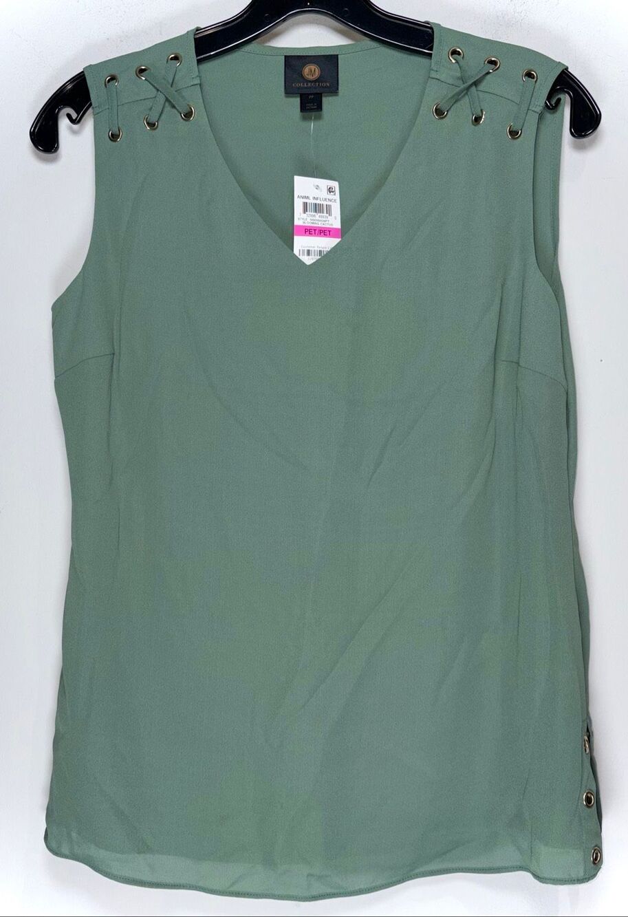 JM Collection green dressy tank size small petite